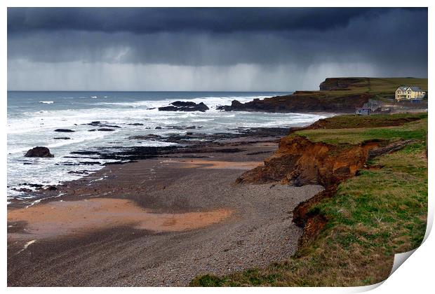 Crooklets Beach Cornwall Print by Anthony Michael 