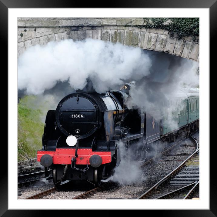 Swanage steam engine 31806 Framed Mounted Print by Tony Bates
