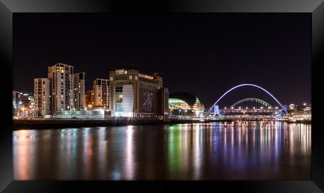 River Tyne at night Framed Print by Andy Gibbins