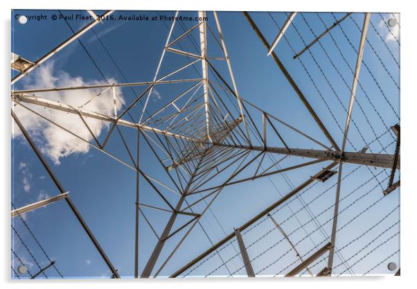 Through an Electricity Pylon Acrylic by Paul Fleet
