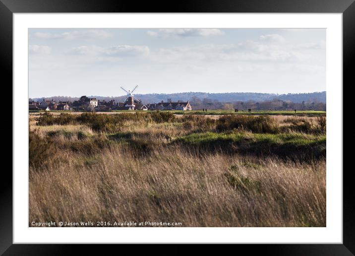 Cley windmill landscape Framed Mounted Print by Jason Wells
