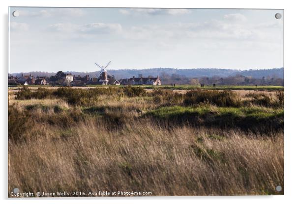 Cley windmill landscape Acrylic by Jason Wells