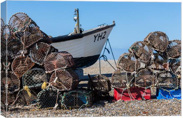 Fishing boat at Cley Canvas Print by Jason Wells