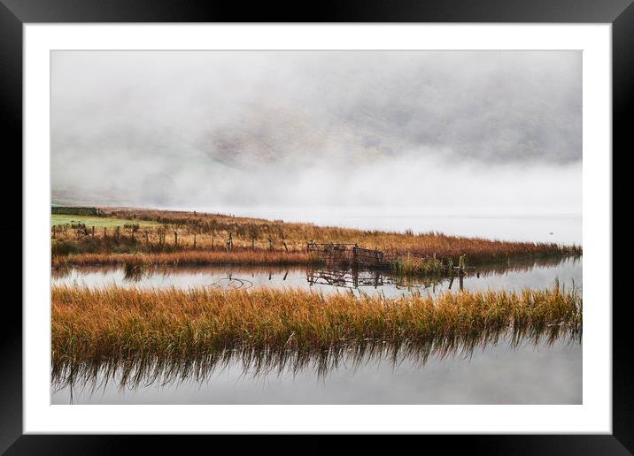Reflections and fog at sunrise. Brothers Water, Cu Framed Mounted Print by Liam Grant