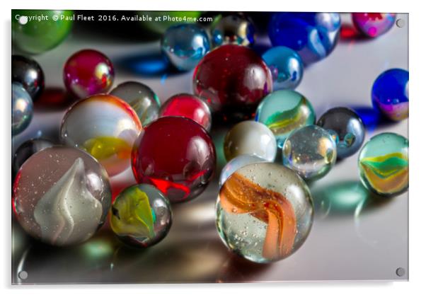 Mixed Glass Marbles Acrylic by Paul Fleet