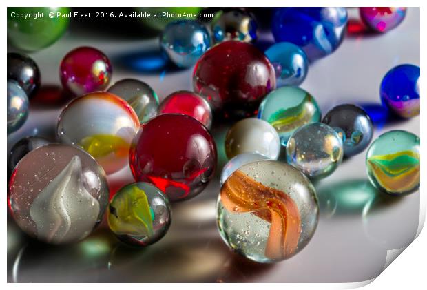 Mixed Glass Marbles Print by Paul Fleet