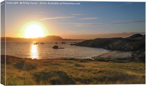 Mull Fionnphort Sunset.............. Canvas Print by Naylor's Photography