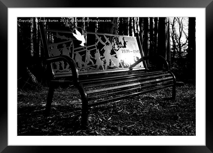 World War Memorial Bench Framed Mounted Print by Derek Burton