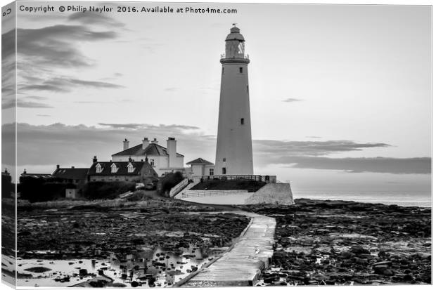 St. Mary's Lighthouse Standing Proudly......... Canvas Print by Naylor's Photography