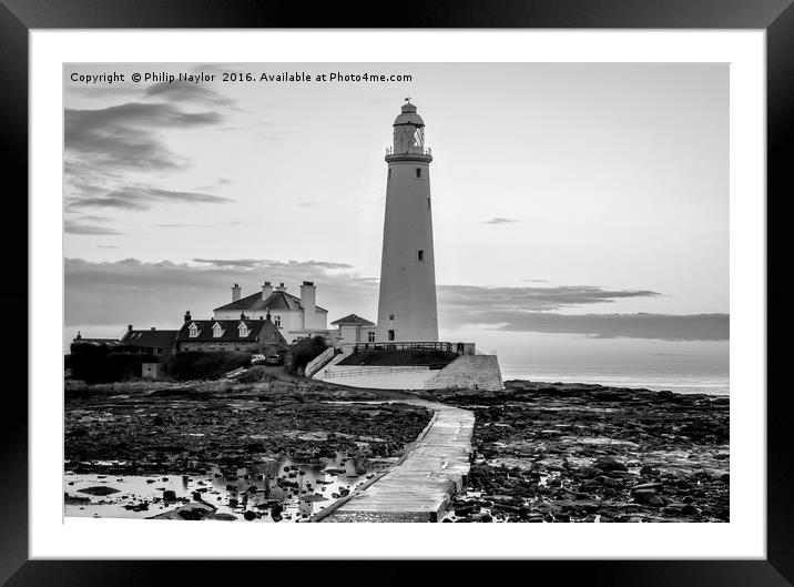 St. Mary's Lighthouse Standing Proudly......... Framed Mounted Print by Naylor's Photography