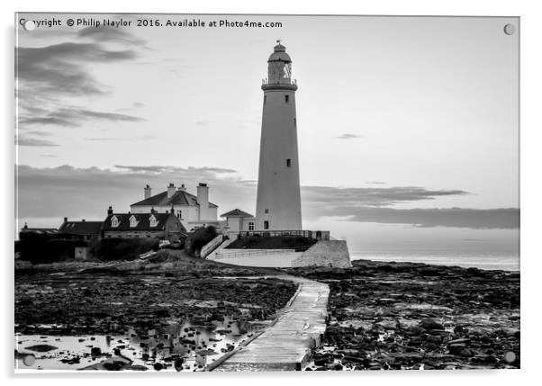 St. Mary's Lighthouse Standing Proudly......... Acrylic by Naylor's Photography