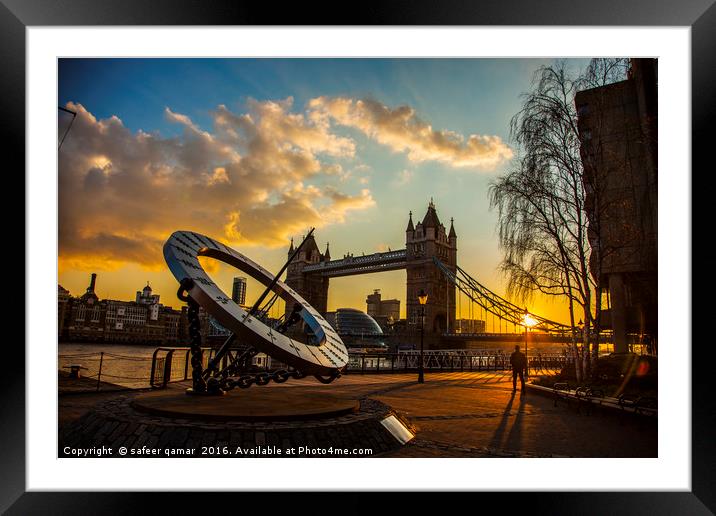 Tower Bridge Sunset Framed Mounted Print by safeer qamar