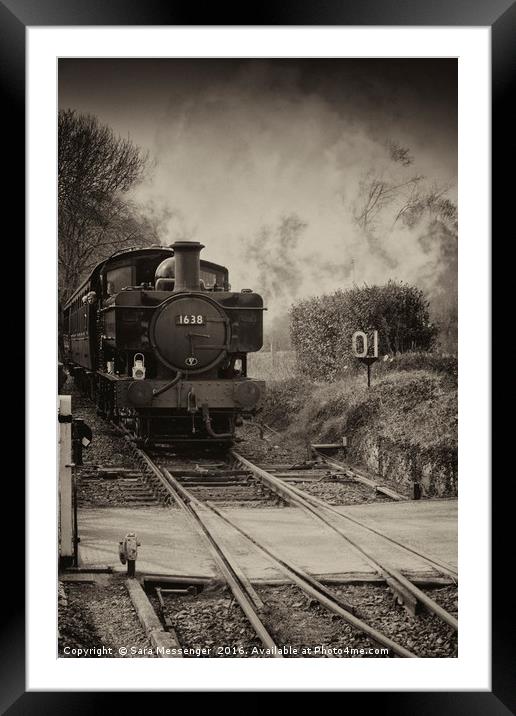 Kent and East Sussex Steam train in Sepia,  Framed Mounted Print by Sara Messenger