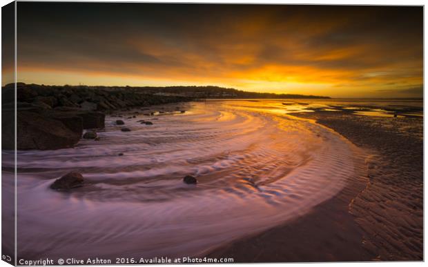 Sunrise over West Kirby  Canvas Print by Clive Ashton