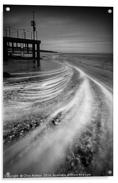 Swirls around the jetty Acrylic by Clive Ashton