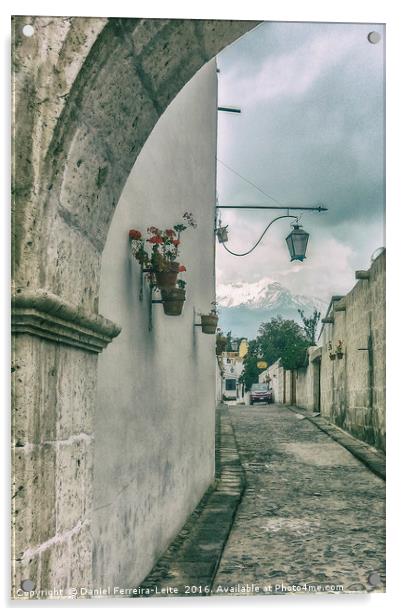 Colonial Street of Arequipa City Peru Acrylic by Daniel Ferreira-Leite