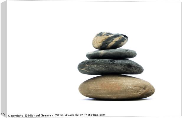 Stone Stack Canvas Print by Michael Greaves