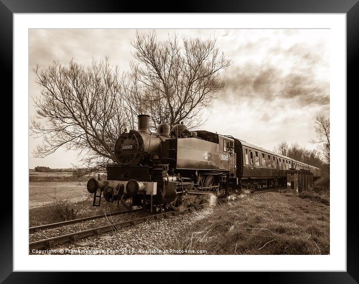Kent And East Sussex Steam Train in Sepia Framed Mounted Print by Framemeplease UK