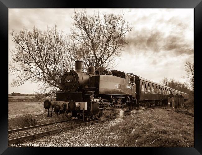 Kent And East Sussex Steam Train in Sepia Framed Print by Framemeplease UK