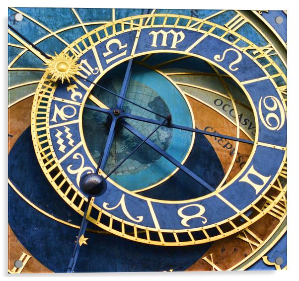 Astronomical Clock, Prague Acrylic by Ann McGrath