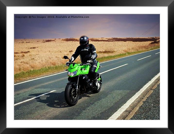 Kawasaki motorcycle Framed Mounted Print by Derrick Fox Lomax