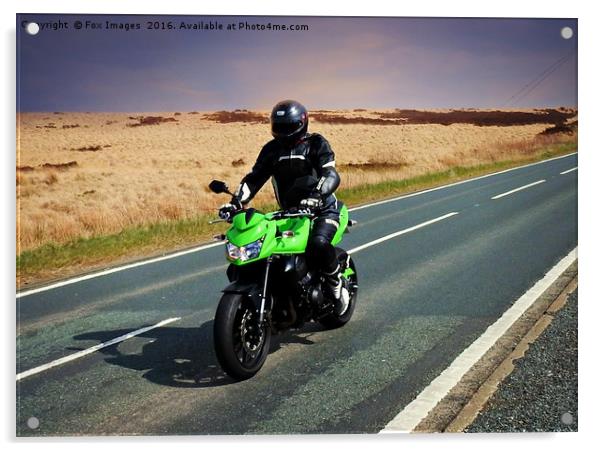 Kawasaki motorcycle Acrylic by Derrick Fox Lomax