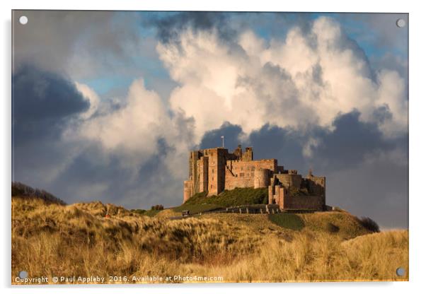 Bamburgh Castle Acrylic by Paul Appleby