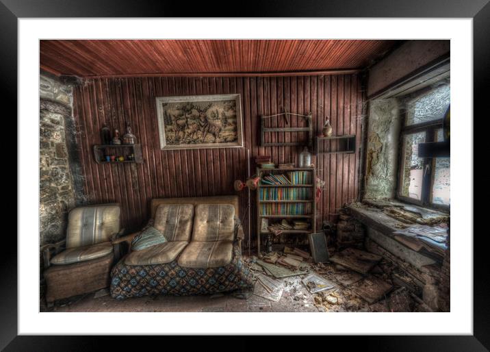 Forgotten living room Framed Mounted Print by Nathan Wright