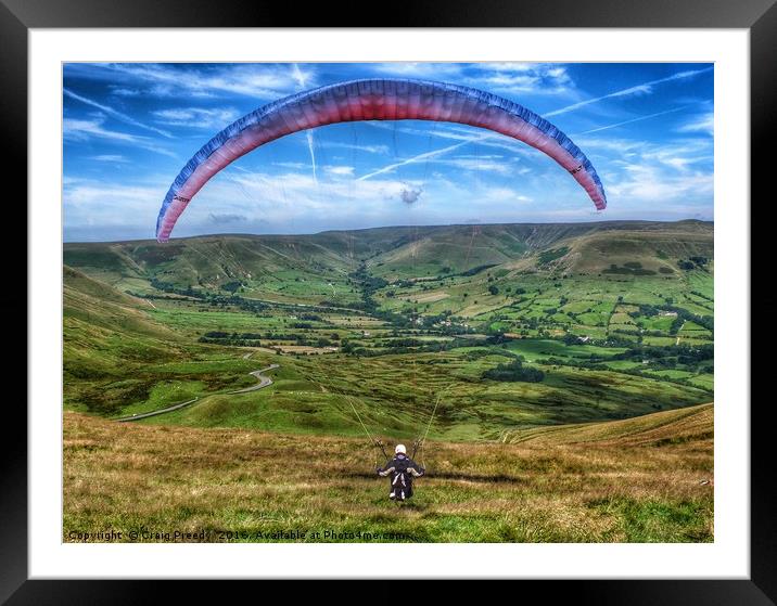 Paraglider Framed Mounted Print by Craig Preedy