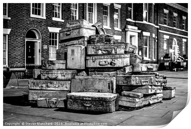 Concrete cases stacked Print by Steven Blanchard