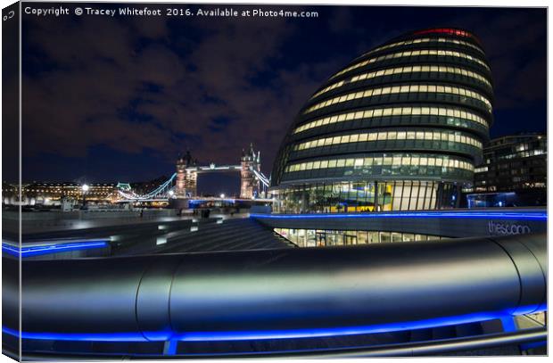 City Hall Blue Hour Canvas Print by Tracey Whitefoot