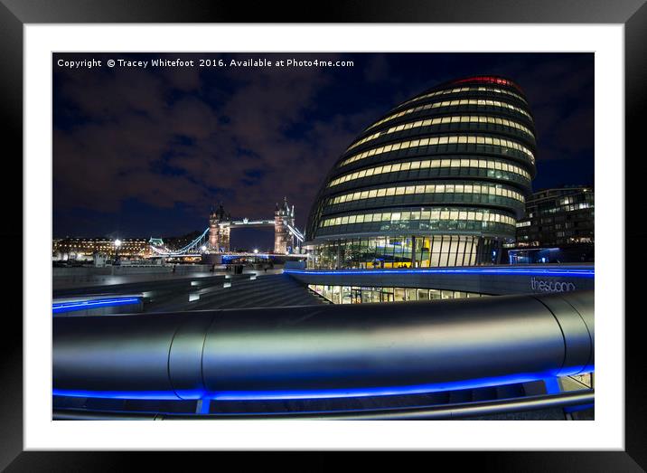City Hall Blue Hour Framed Mounted Print by Tracey Whitefoot