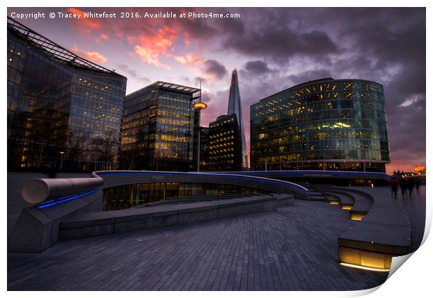 Southbank Sunset Print by Tracey Whitefoot