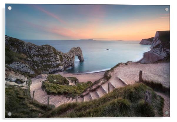 Winding Way to Durdle Door Acrylic by Chris Frost