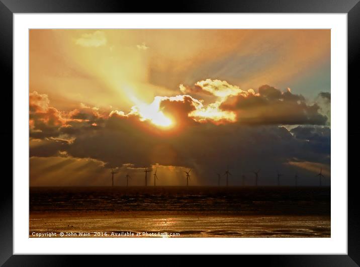 Sunset at the Power Plant Framed Mounted Print by John Wain