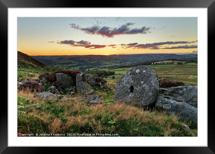 Sunset over moorlands Framed Mounted Print by Jolanta Kostecka