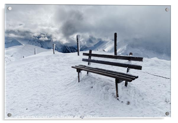 Winter mountains landscape Acrylic by Jolanta Kostecka