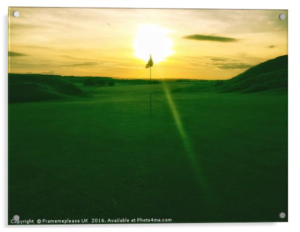 Golf Sunset  Acrylic by Framemeplease UK
