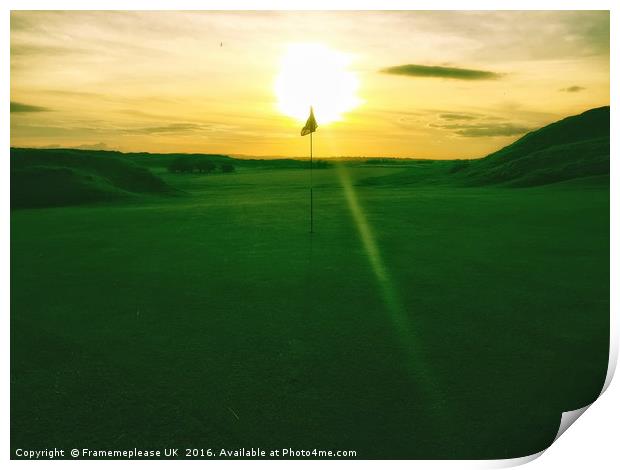 Golf Sunset  Print by Framemeplease UK