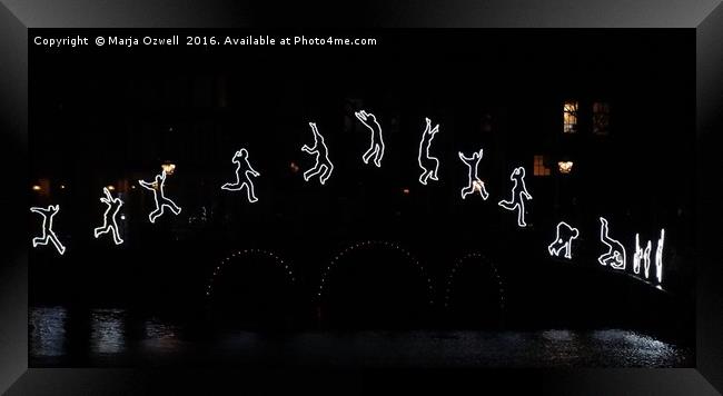 Jumping light Framed Print by Marja Ozwell