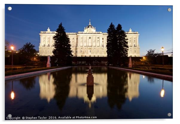 Palacio Real De Madrid Acrylic by Stephen Taylor