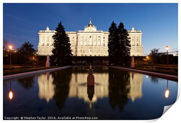 Palacio Real De Madrid Print by Stephen Taylor