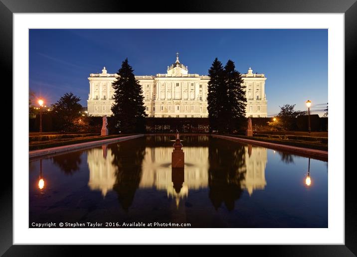 Royal Palace Madrid Framed Mounted Print by Stephen Taylor