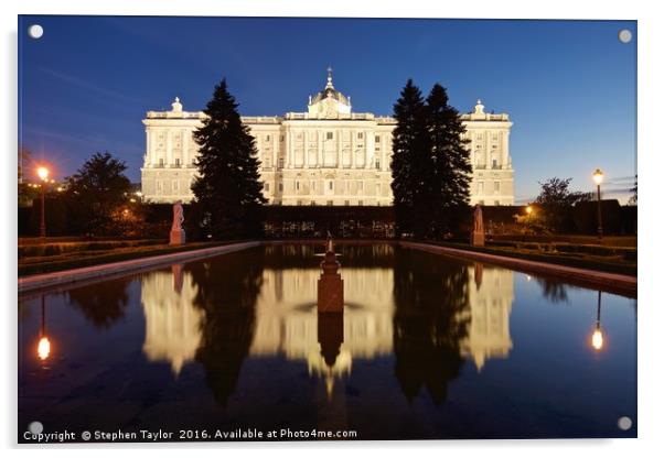 Royal Palace Madrid Acrylic by Stephen Taylor