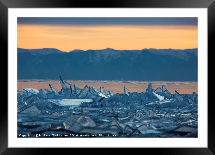 Baikal. Winter.  Framed Mounted Print by Nickolai Tarkhanov