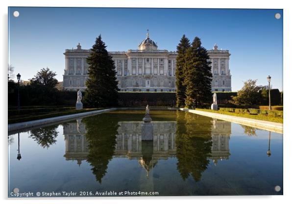 Madrid Royal Palace Acrylic by Stephen Taylor
