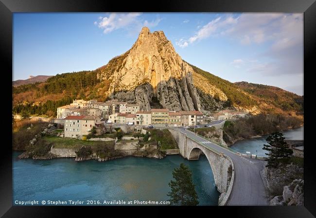Sisteron in the light Framed Print by Stephen Taylor