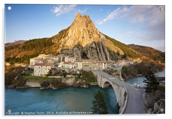 Sisteron in the light Acrylic by Stephen Taylor