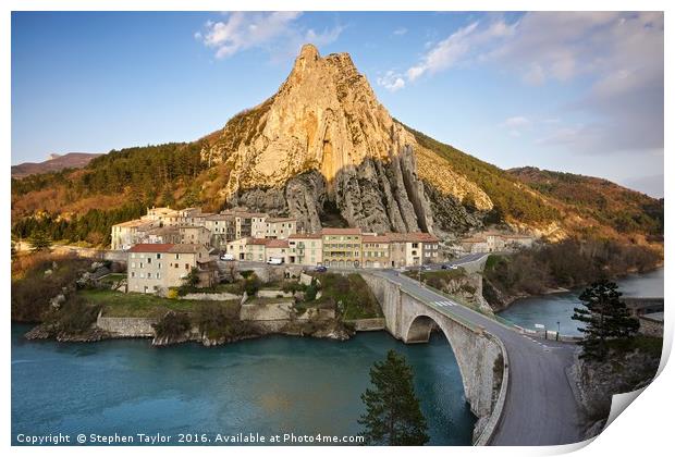 Sisteron in the light Print by Stephen Taylor