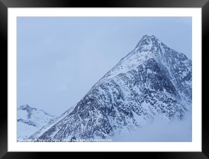 Mountains and Mist Framed Mounted Print by Stephen Taylor